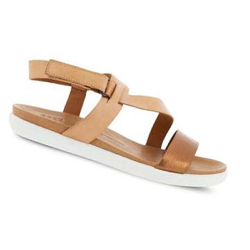 Women's Ecco Simpil Flat Sandals Brown | Canada 192EBC